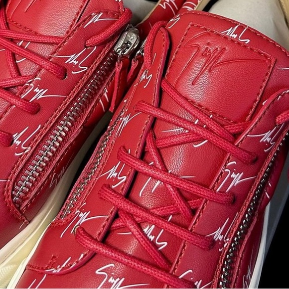 giuseppe zanotti BNIB red logo lowtops - Picture 3 of 12
